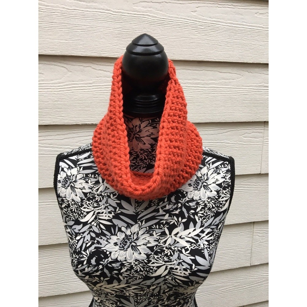 Cowl Burnt Orange New Crochet Handmade Neck Cowl Scarf Thick Unisex Wint…